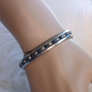 Paparazzi Silver Bracelet with Dark Blue Highlights